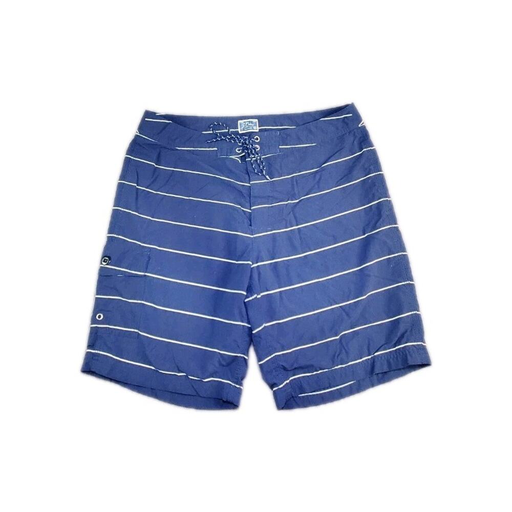 J.Crew Swim Trunks Mens Size 32 Blue Shorts Striped Nautical Preppy Summer C35-8 - Picture 1 of 7